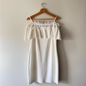 White off the shoulder lace dress